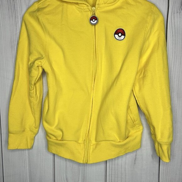 Pokémon Pikachu Unisex Zip Up Hoodie Sweatshirt Size M Yellow - Picture 4 of 8